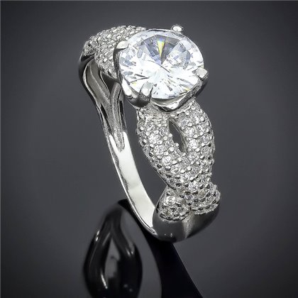 Перстень 512(2) цирконій білий Rh Timofeev