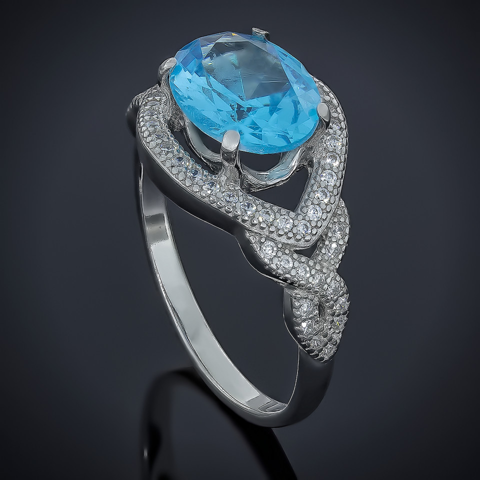 Перстень 553 альпініт блакитній Rh Timofeev