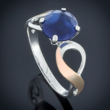 Перстень 510 авантюрин синій Rh Timofeev