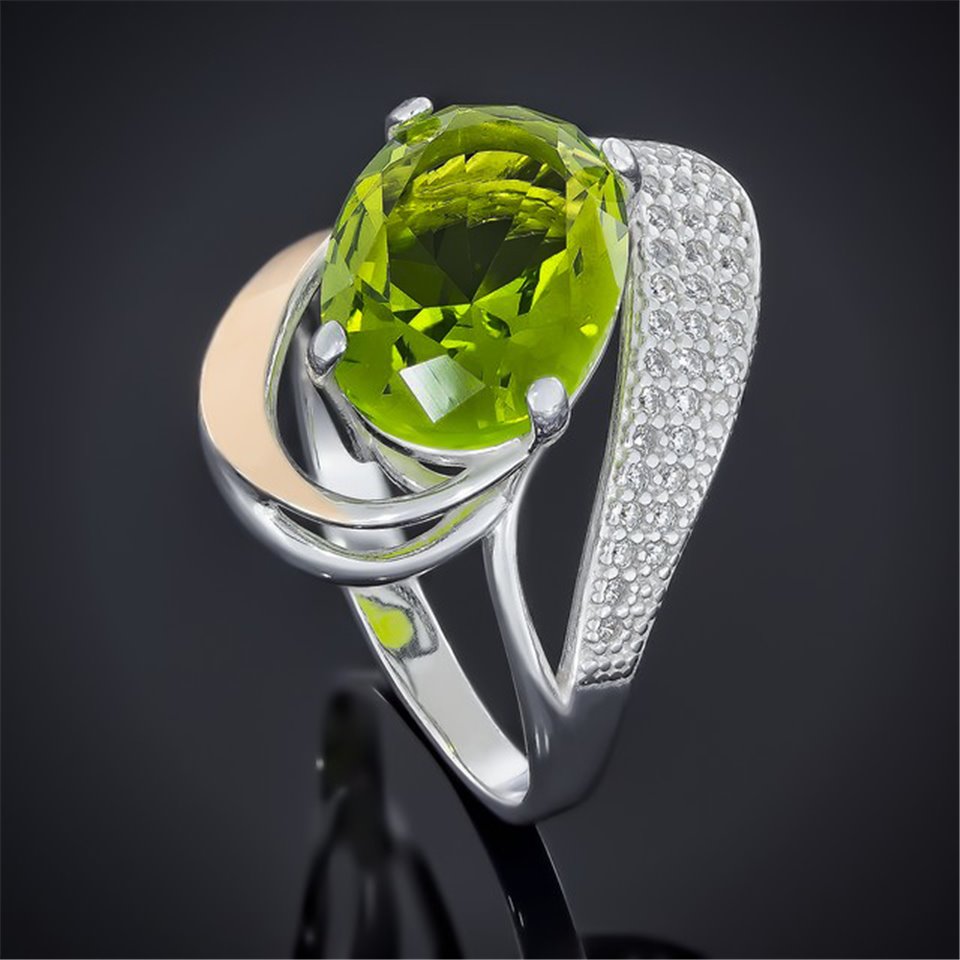 Перстень 509 альпініт олива Rh Timofeev