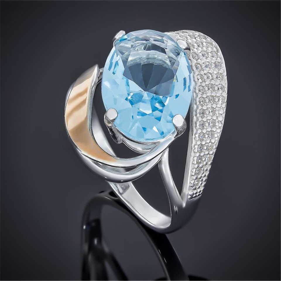 Перстень 509 альпініт блакитний Rh Timofeev