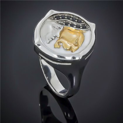 Перстень 507 цирконій чорний Rh Timofeev