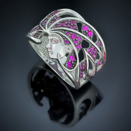 Перстень 506 цирконій червоний Rh Timofeev