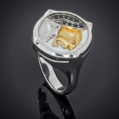 Перстень 507 цирконій білий Rh Timofeev