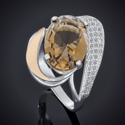Перстень 509(2) альпініт коричневий Rh Timofeev