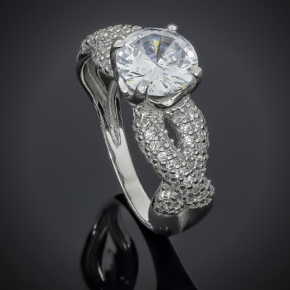 Перстень 512(2) кварц рожевий Rh Timofeev