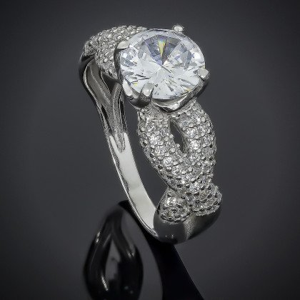 Перстень 512(2) кварц рожевий Rh Timofeev