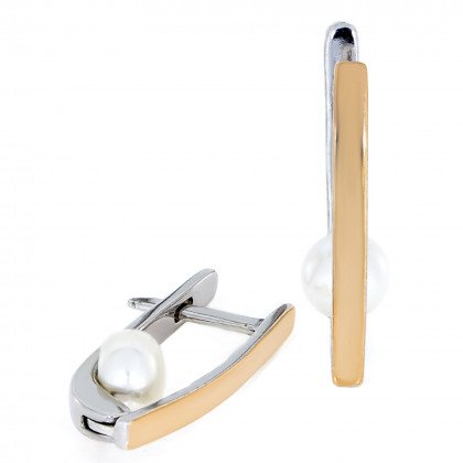 Сережки 853(2) перлина біла Rh Timofeev