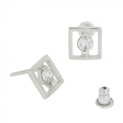 Сережки 897 цирконій білий Rh Timofeev