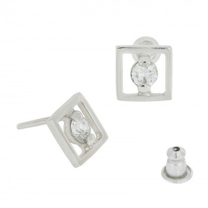 Сережки 897 цирконій білий Rh Timofeev