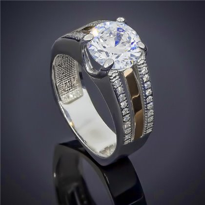 Перстень 499 цирконій білий Rh Timofeev