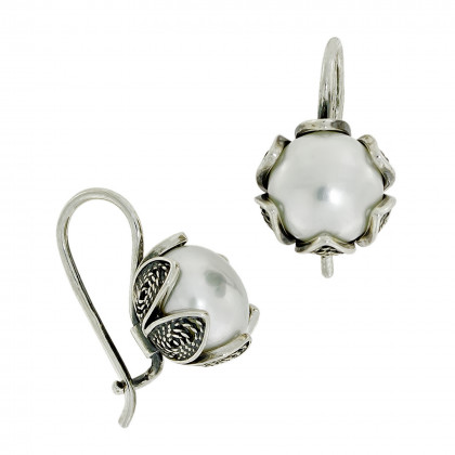Сережки 921 перлина біла Timofeev