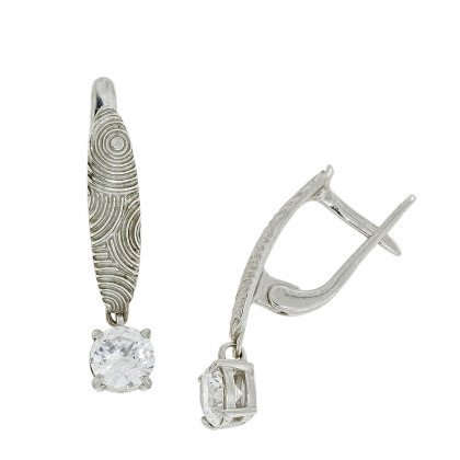 Сережки 925 цирконій білий Rh Timofeev