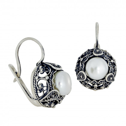 Сережки 928 перлина біла Timofeev