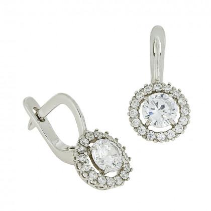 Сережки 943 цирконій білий Rh Timofeev