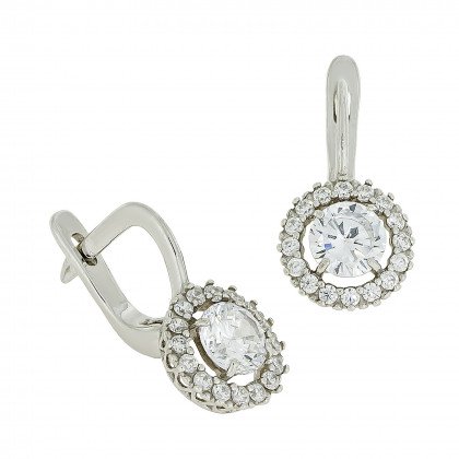 Сережки 943 цирконій білий Rh Timofeev