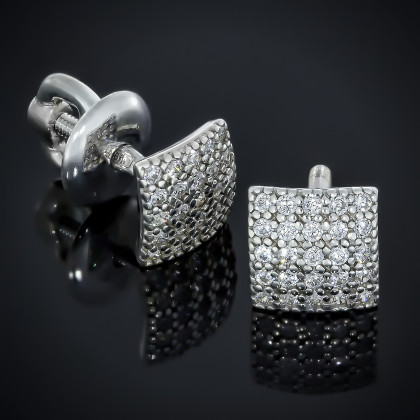 Сережки 005 цирконій місячний Rh Timofeev