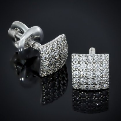 Сережки 005 цирконій місячний Rh Timofeev