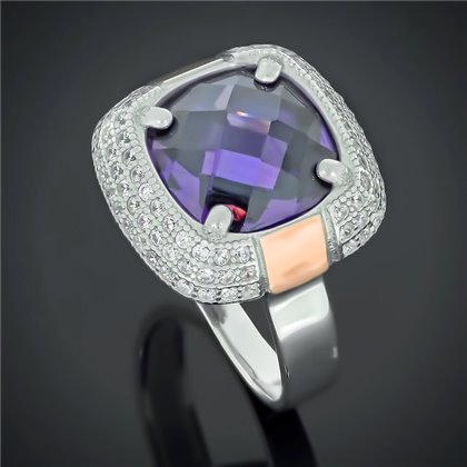 Перстень 481 цирконій фіолет Rh Timofeev