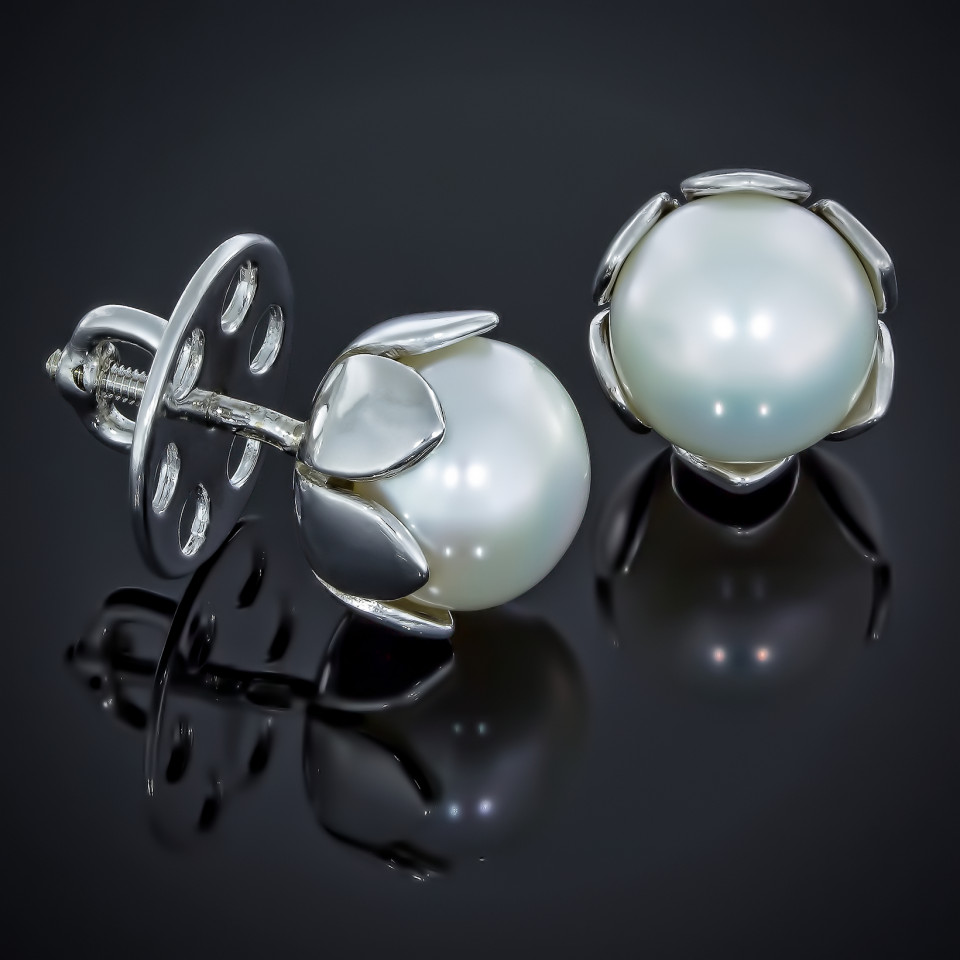 Сережки 004 перлина біла Timofeev