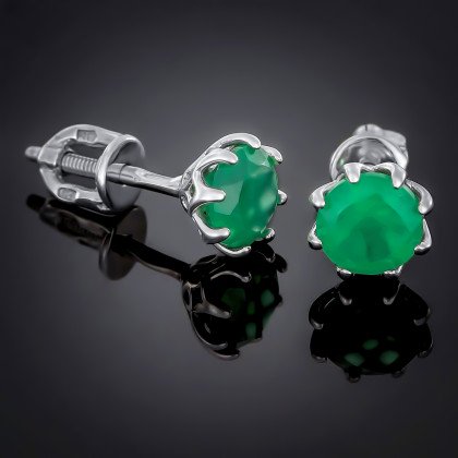 Сережки 002 альпініт смарагд Rh Timofeev