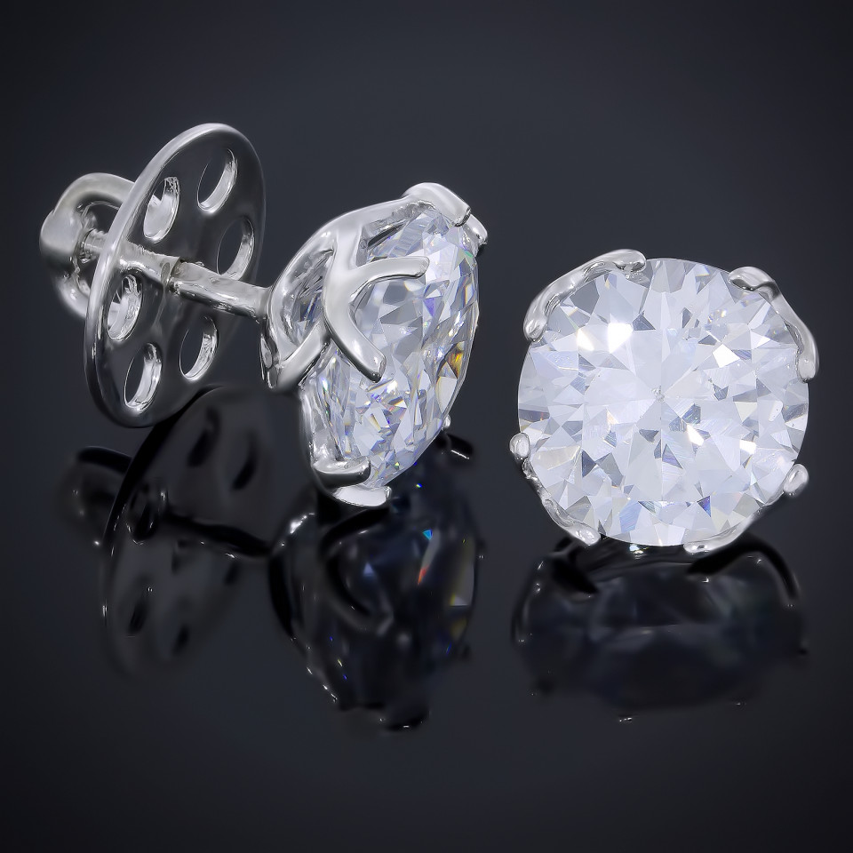 Сережки 009 цирконій білий Rh Timofeev