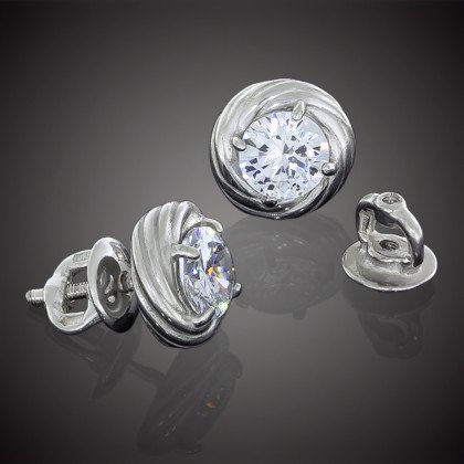 Сережки 014 кварц рожевий Rh Timofeev