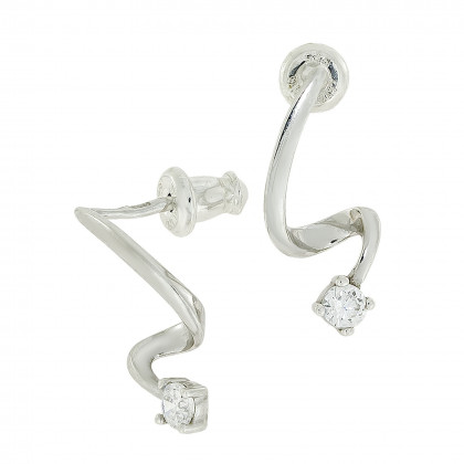 Сережки 040 цирконій білий Rh Timofeev