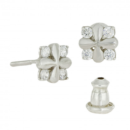 Сережки 042 цирконій білий Rh Timofeev