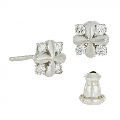 Сережки 042 цирконій білий Rh Timofeev