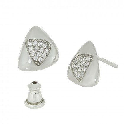 Сережки 048 цирконій білий Rh Timofeev