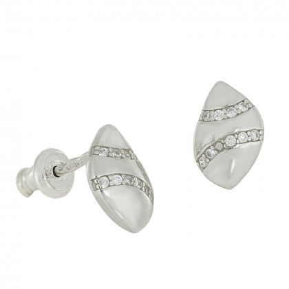Сережки 049 цирконій білий Rh Timofeev