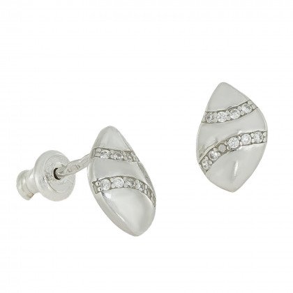 Сережки 049 цирконій білий Rh Timofeev