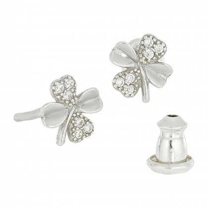 Сережки 052 цирконій білий Rh Timofeev