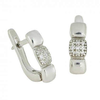 Сережки 1000 цирконій білий Rh Timofeev