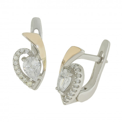 Сережки 1003 цирконій білий Rh Timofeev