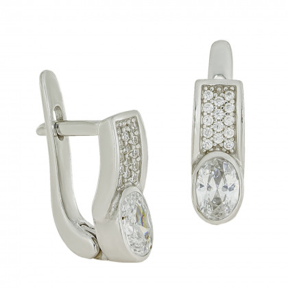 Сережки 1031 агат зелений Rh Timofeev