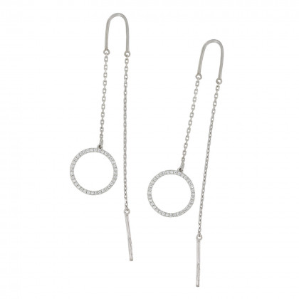 Сережки 1100(2) цирконій білий Rh Timofeev