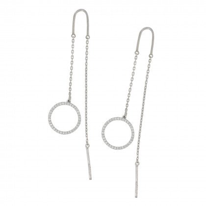 Сережки 1100(2) цирконій білий Rh Timofeev