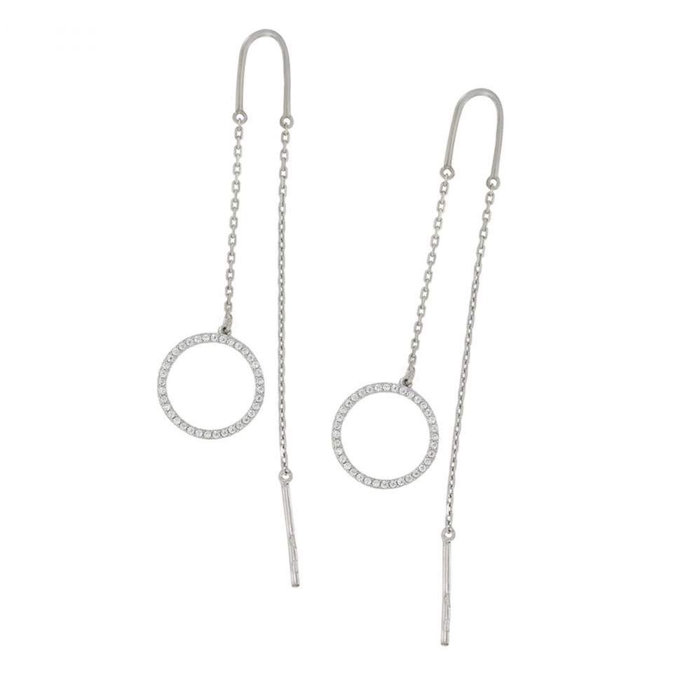 Сережки 1100(2) цирконій білий Rh Timofeev