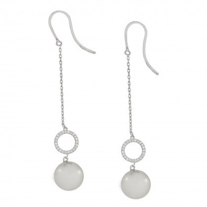 Сережки 1101(10) цирконій білий Rh Timofeev