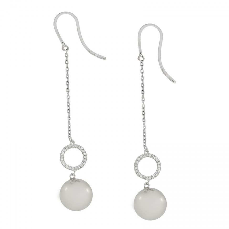 Сережки 1101(10) цирконій білий Rh Timofeev