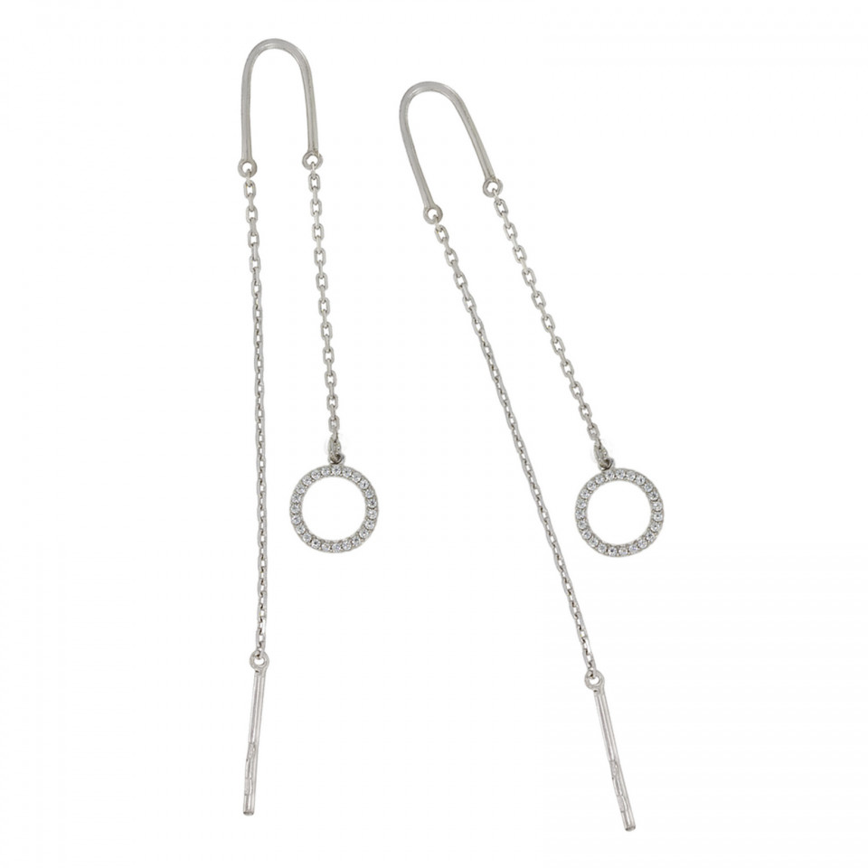 Сережки 1101(2) цирконій білий Rh Timofeev