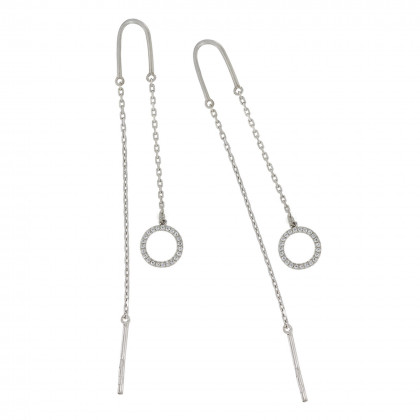 Сережки 1101 цирконій білий Rh Timofeev