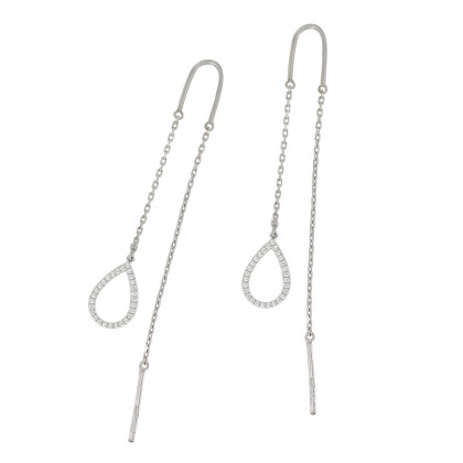 Сережки 1102 цирконій білий Rh Timofeev