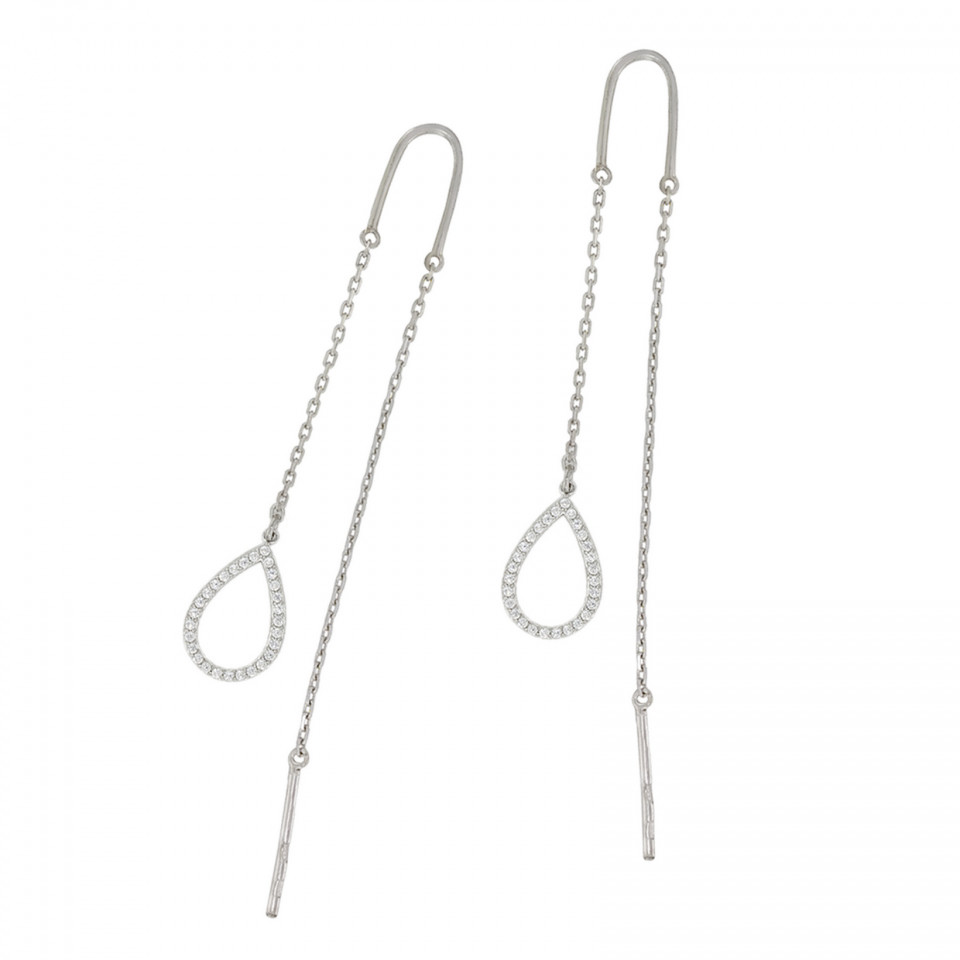 Сережки 1102(2) цирконій білий Rh Timofeev