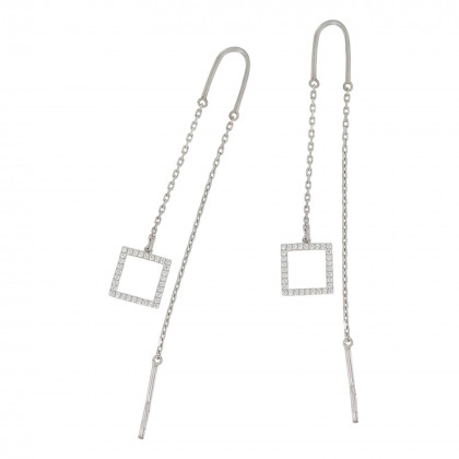 Сережки 1103 цирконій білий(2) Rh Timofeev