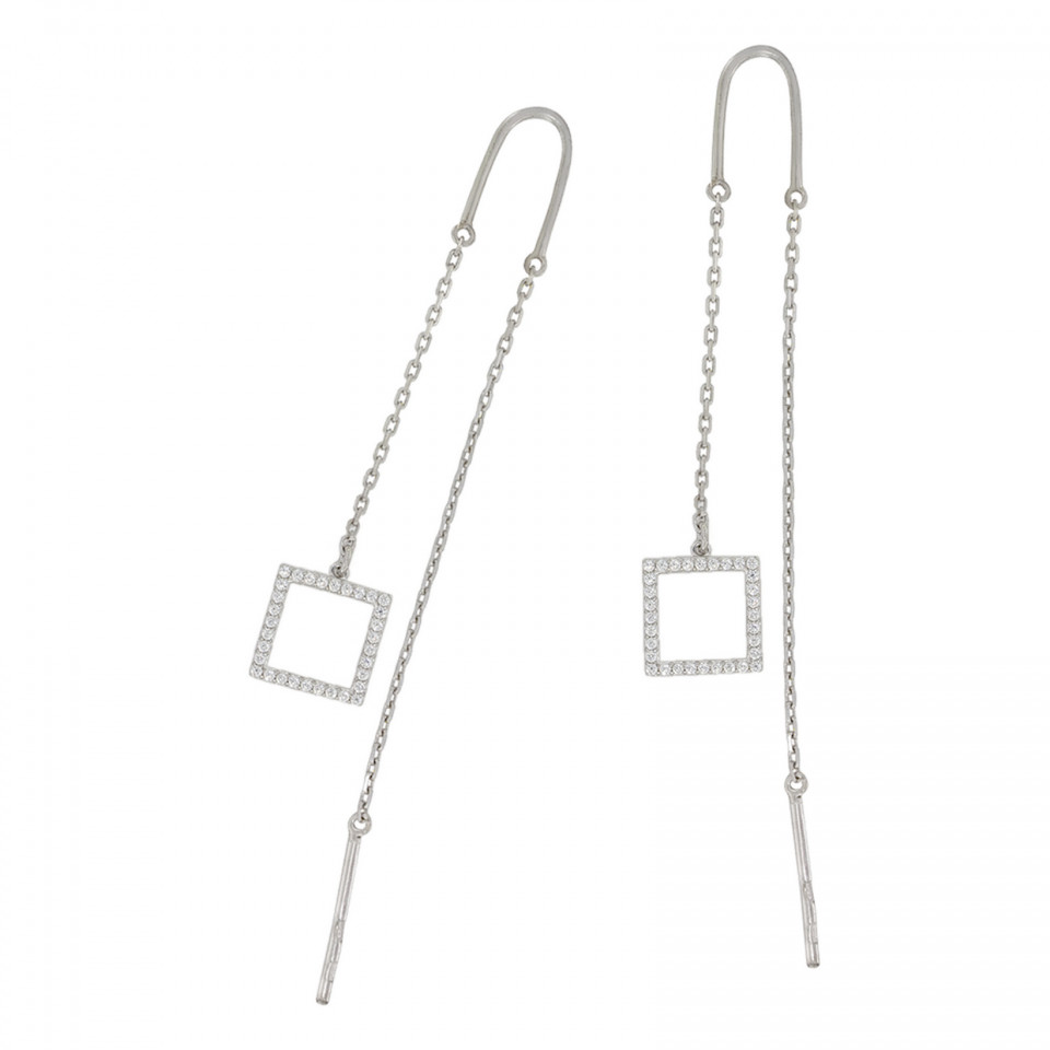 Сережки 1103 цирконій білий(2) Rh Timofeev