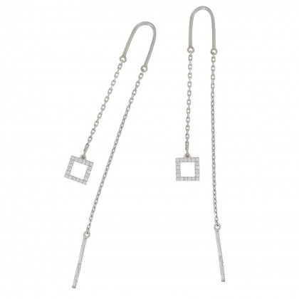 Сережки 1104 цирконій білий(2) Rh Timofeev