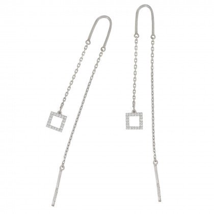 Сережки 1104 цирконій білий(2) Rh Timofeev